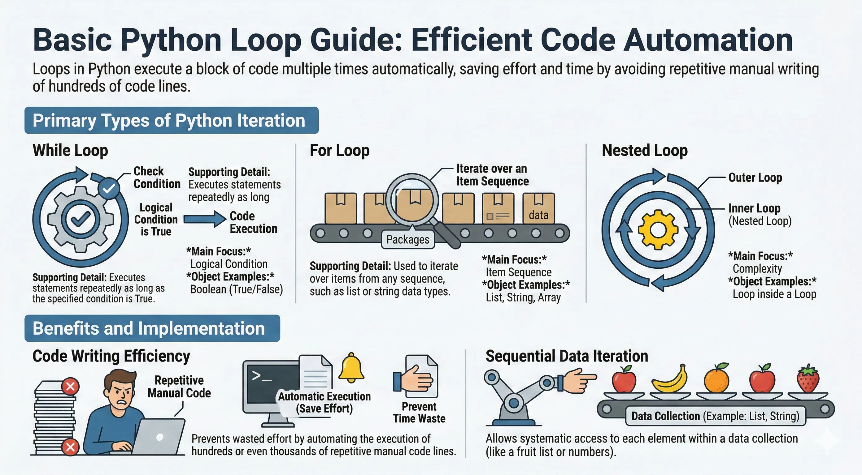 Python Loops - While, For, Nested Loop