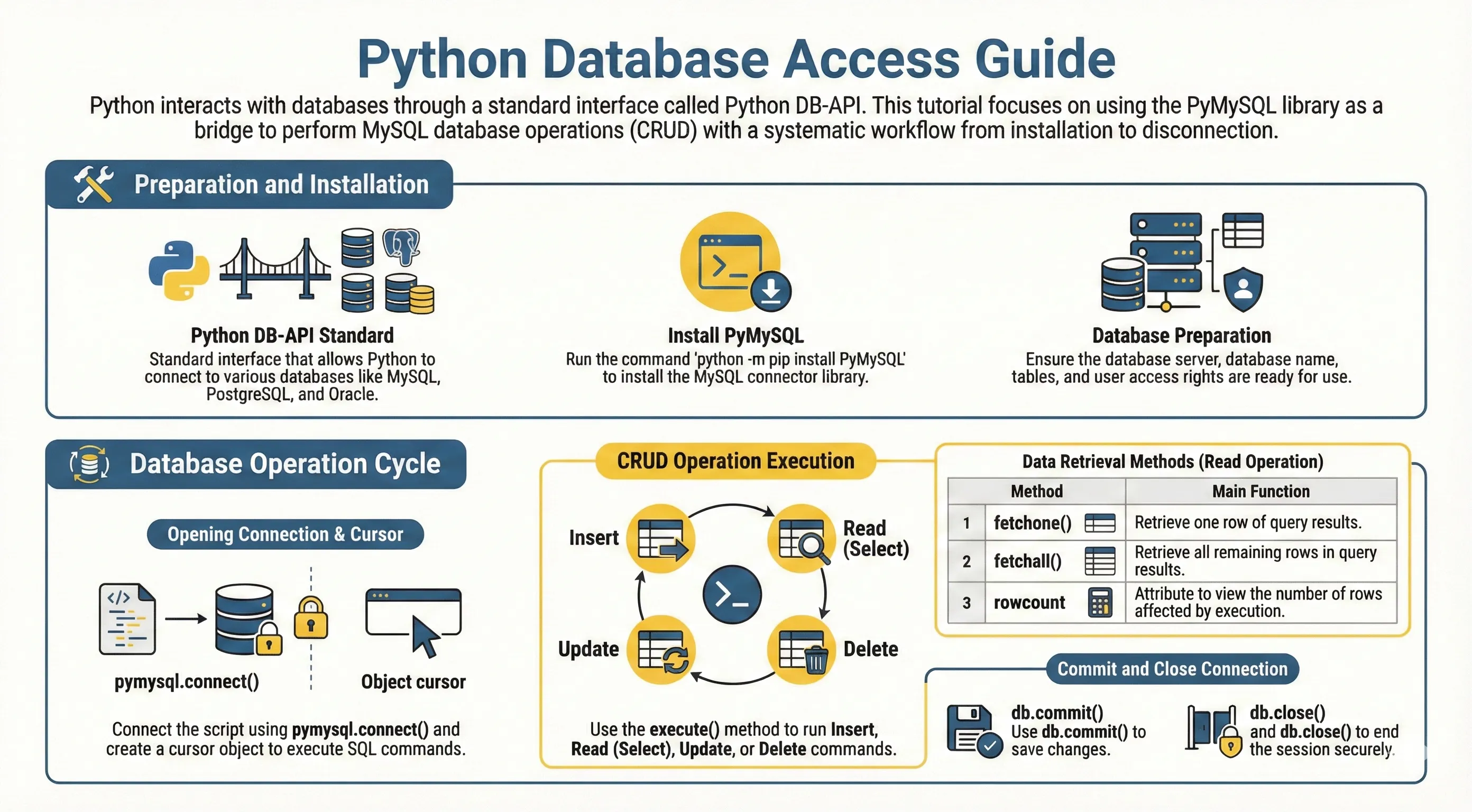 Python Database Access - MySQL, SQL, Postgres